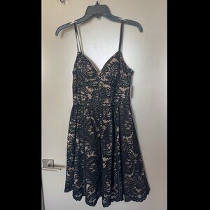Aidan by Aidan Mattox Lace Spaghetti Strap Mini Dress NWT